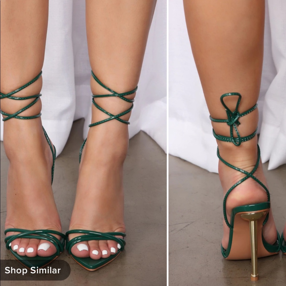 Green Lace up heels